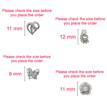 Elegant peacock and heart sterling silver stud earrings with micro-pave cubic zirconia stones