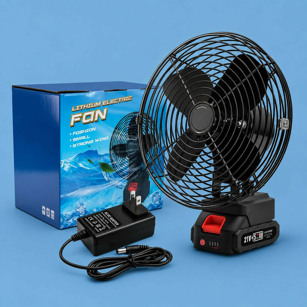 Table fan showing adjustable tilt feature