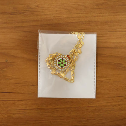 Elegant Gold Plated Pendant Necklace with Floral Design