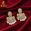 Pearl Chandbali Earrings – Elegant Traditional Festive Jewelry