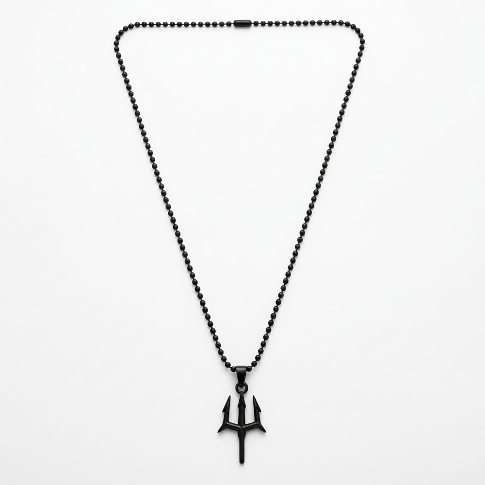 Designer Trishul Pendant Necklace detailed view