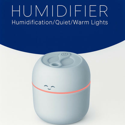 Cute USB Humidifier with Night Light & Dual Spray for Home, Office & Bedroom
