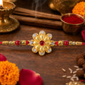 Golden Flower Rakhi for Brother – Festive Raksha Bandhan Design