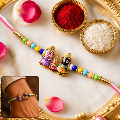 Traditional Jagannath Balabhadra Subhadra Designer Rakhi – 1 Pc