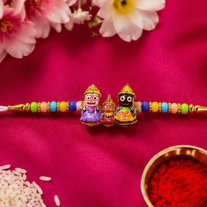 Traditional Jagannath Balabhadra Subhadra Designer Rakhi – 1 Pc