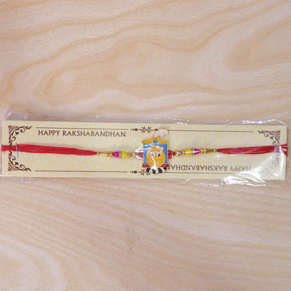 Train Cartoon Kids Rakhi – Colorful Beads & Red Thread Festive Gift