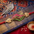 Stone Studded Designer Rakhi – Om Saai Text for Brother