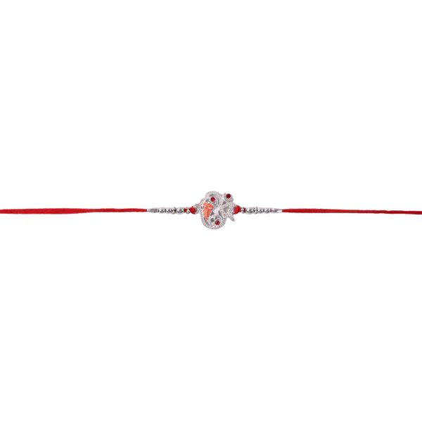 Silver Ganesh Rakhi Thread Bracelet – Protection & Blessings for Brother