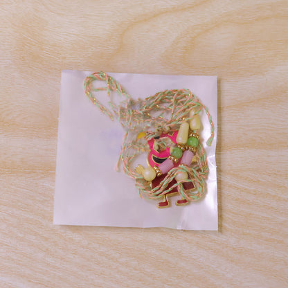 Cute Pink Piglet Cartoon Charm Rakhi for Kids