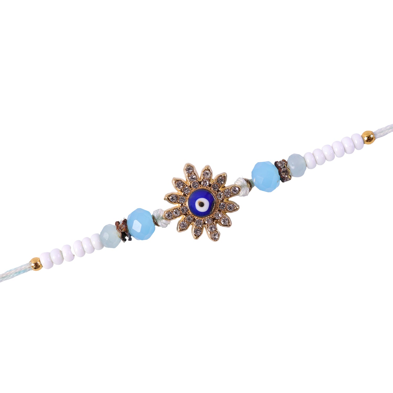 Designer Nazar Evil Eye Crystal Studded Beads Designer Rakhi