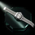 Luxury Stainless Steel Men's Analog Quartz Wrist Watch with Date Display Silver Black