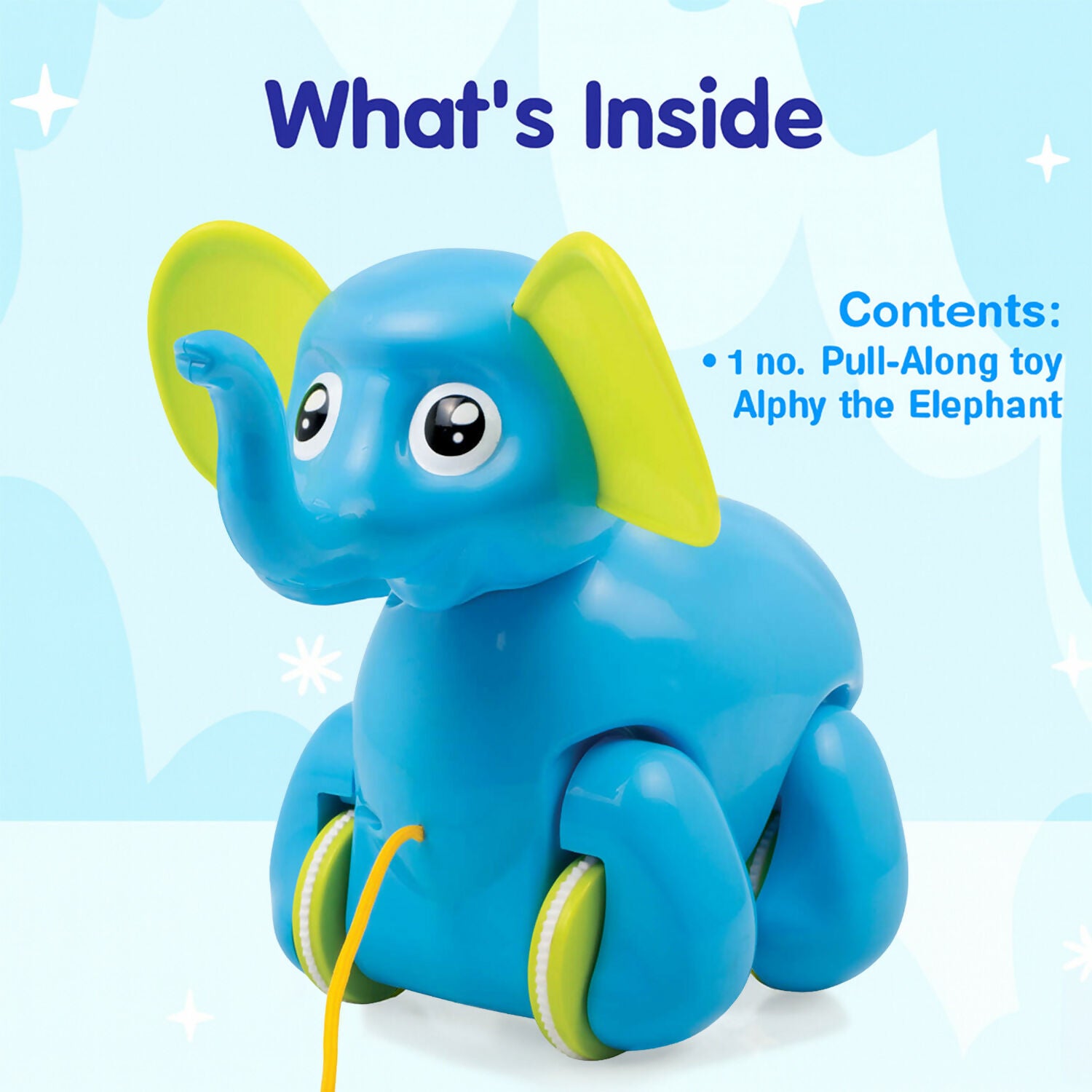 Funskool Giggles Alphy the Elephant Pull-Along Toy – Walking & Activity Toy for Toddlers
