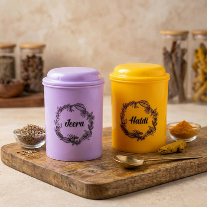 Airtight spice jar with lid open, showing interior