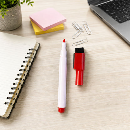 Portable 2-in-1 dry erase marker with eraser cap for school and work