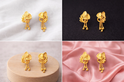 Elegant Golden Drop Earrings for Women & Girls | Lightweight Stylish Party Wear Earrings