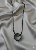 Black Round Pendant Necklace for Men – Elegant & Minimal