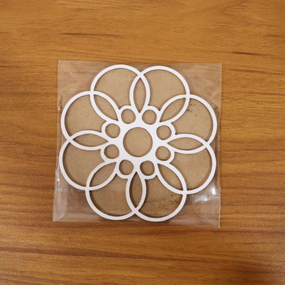 Wooden Rangoli Stencil | Round Petal Flower Design