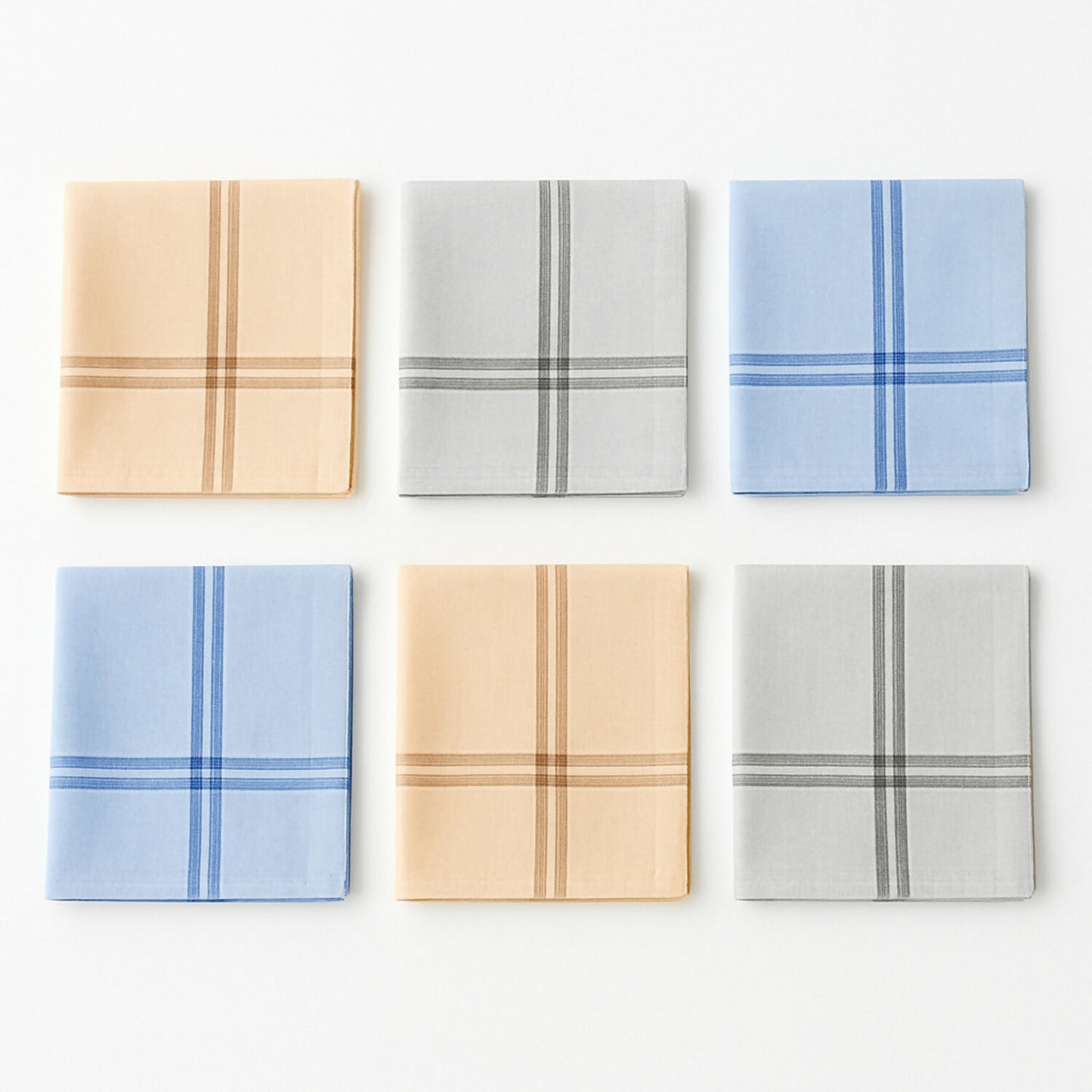 Set of 12 Cotton Handkerchiefs for Men & Women – Soft Absorbent Check Pattern Hanky for Daily Use