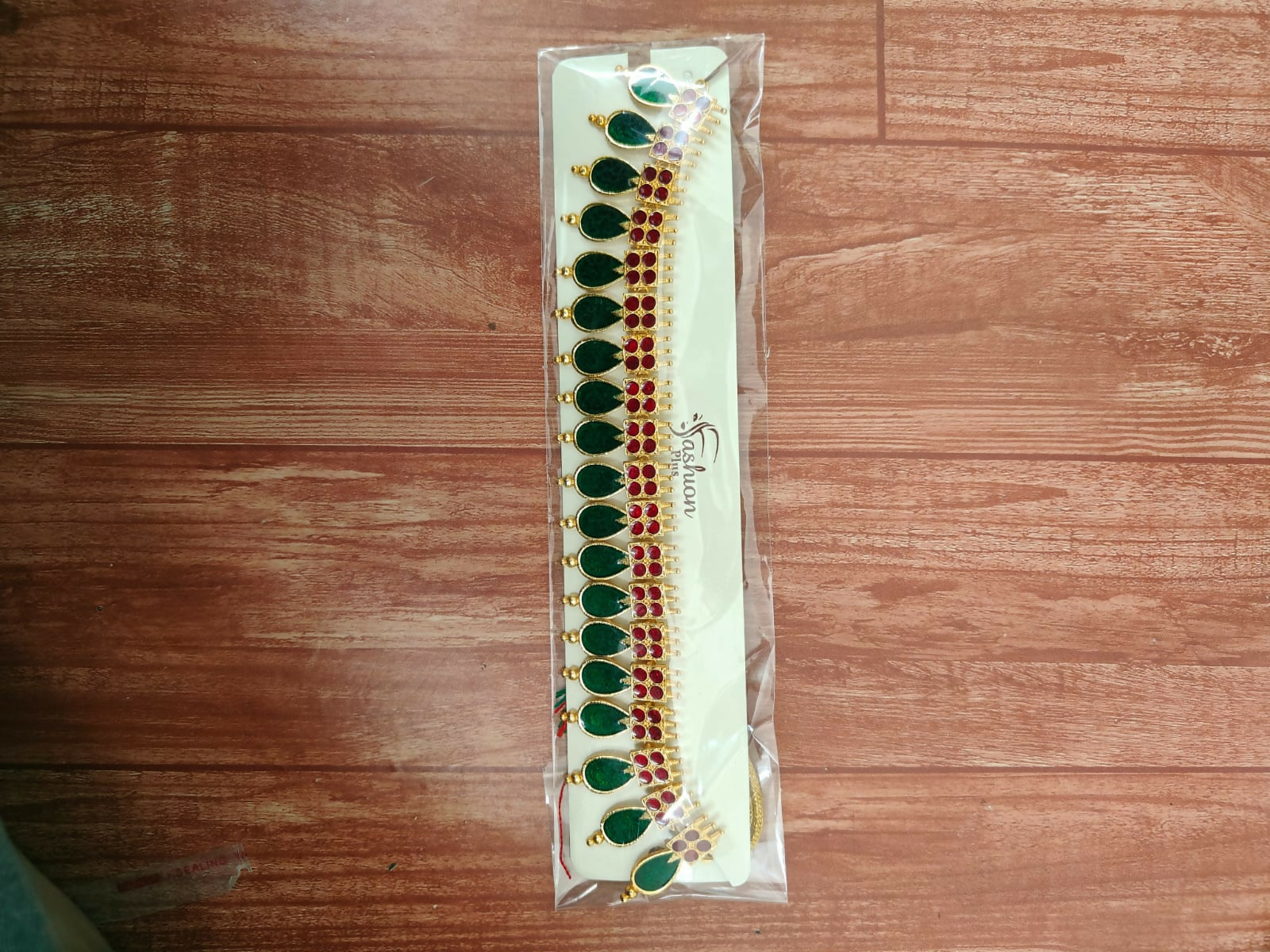 Four-Strand Faux Pearl Choker with Gold-Tone Floral Pendant