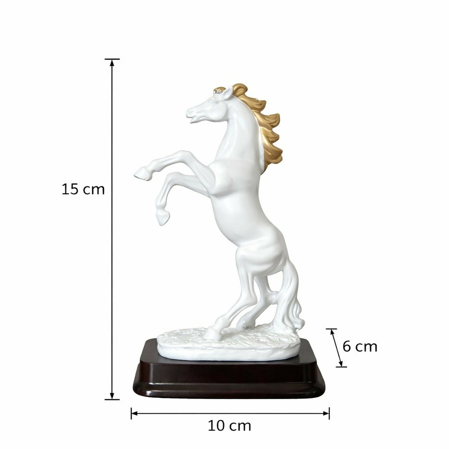 White Horse poly-resin Showpiece for Home Decor | Lucky Horse Statue | Office Table Decor