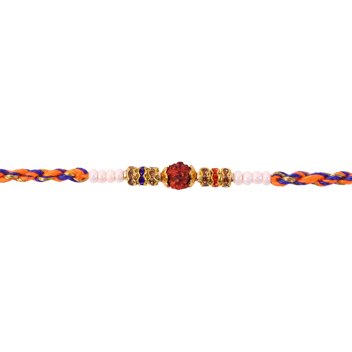 American Diamond Style Rakhi with Sparkling Stone Centre and Elegant Festive Shine