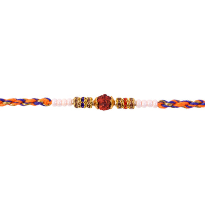 American Diamond Style Rakhi with Sparkling Stone Centre and Elegant Festive Shine