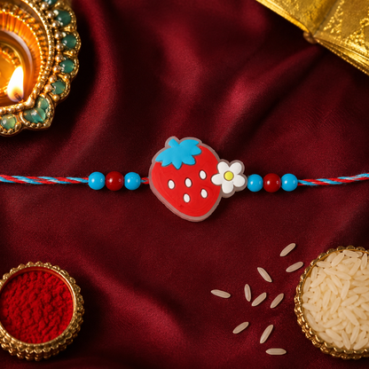 Strawberry Charm Kids Rakhi Designer Thread for Brother (10pcs)