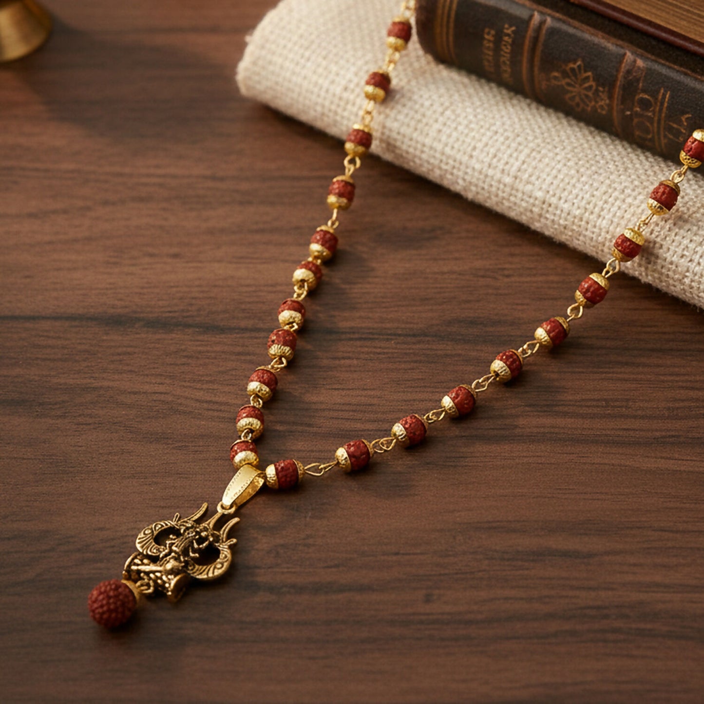 Divine Lord Hanuman Trishul Pendant & Rudraksha Mala
