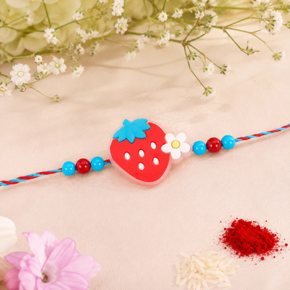 Strawberry Charm Kids Rakhi Designer Thread for Brother (5pcs)