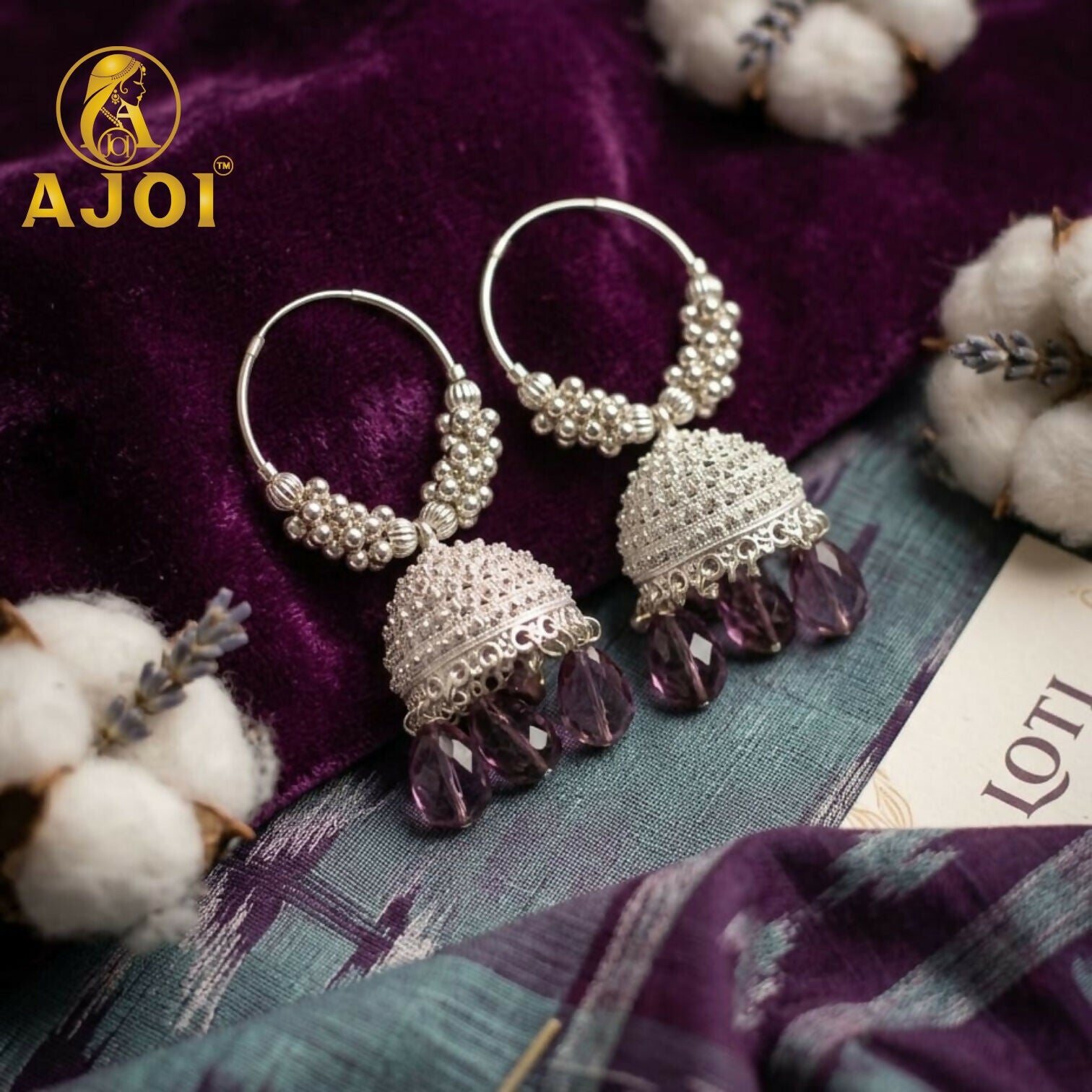 Elegant Silver with Emerald Drops