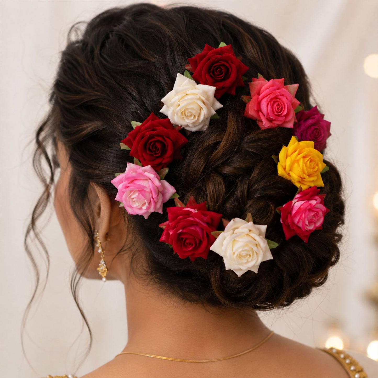 Colourful Flowing Flower Hair Pin (12 Pcs Set / Mix Color), Hair accessories