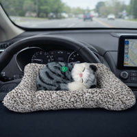 Sleeping Cat Plush Toy with Cushion for Car Dashboard, Home Decor Showpiece