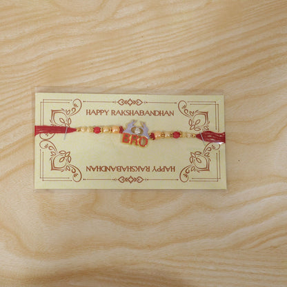 Bro Written Designer Stone-Studded Beaded Rakhi for Brother (5pcs)
