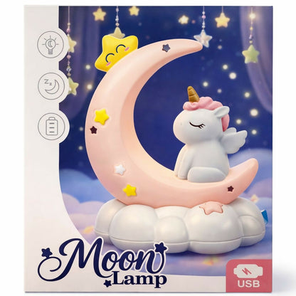 Unicorn Moon LED Night Lamp for Kids Bedroom USB Rechargeable