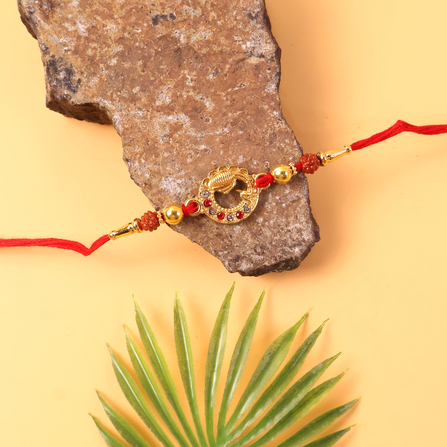 Beadwork Rakhi for Brothers Traditional Design for Raksha Bandhan (5pcs)