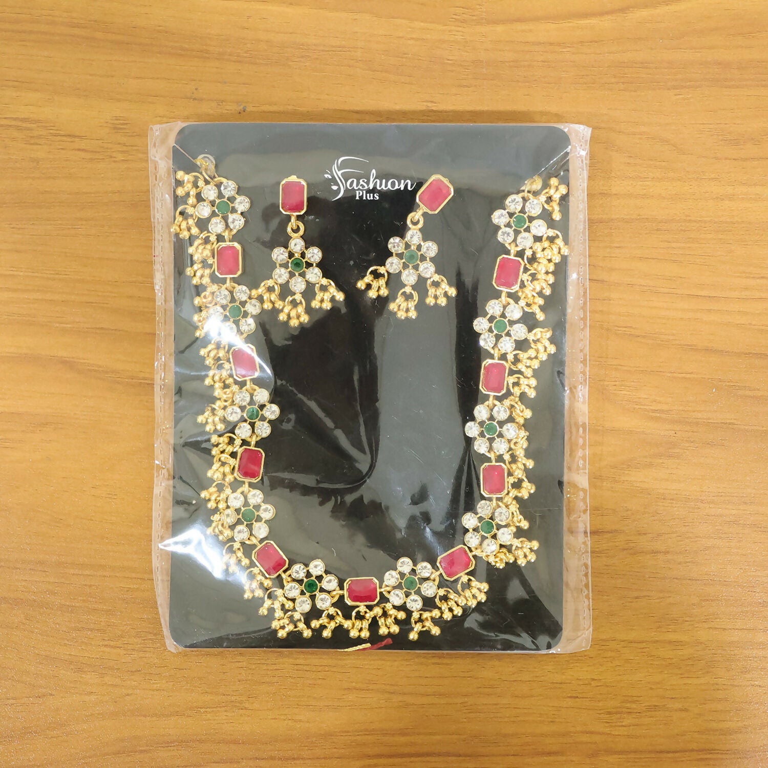 Matching drop earrings with floral design