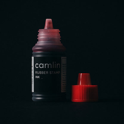 Camlin Rubber Stamp Ink Red – Quick-Dry Office Stamp Ink Bottle (25 ml)