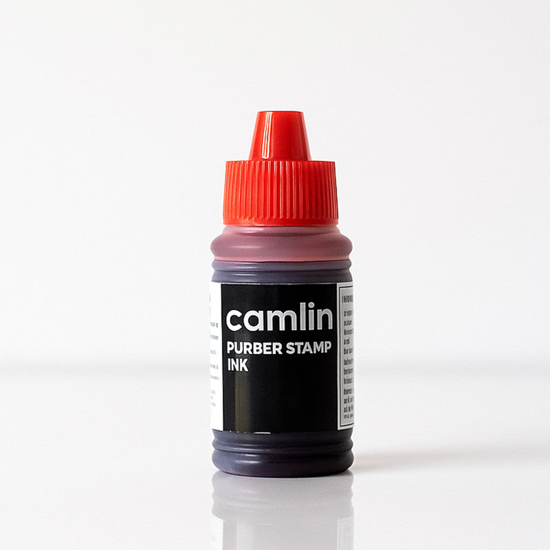 Camlin Rubber Stamp Ink Red – Quick-Dry Office Stamp Ink Bottle (25 ml)