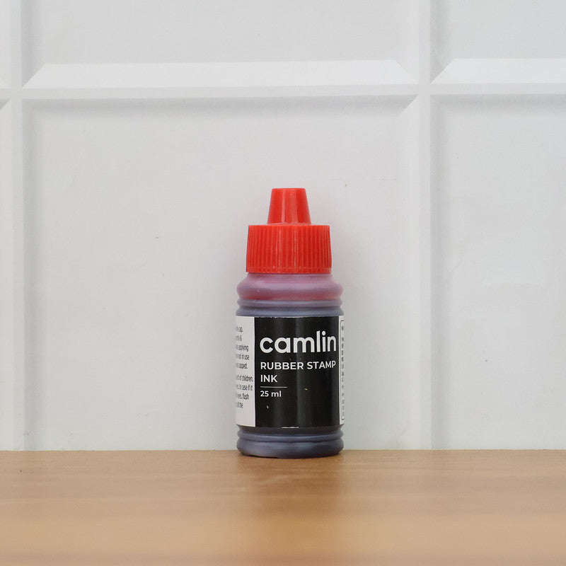 Camlin Rubber Stamp Ink Red – Quick-Dry Office Stamp Ink Bottle (25 ml)