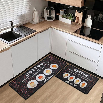 Printed Anti Slip Floor Mat Set (2 Pc, Mix Design & Size)