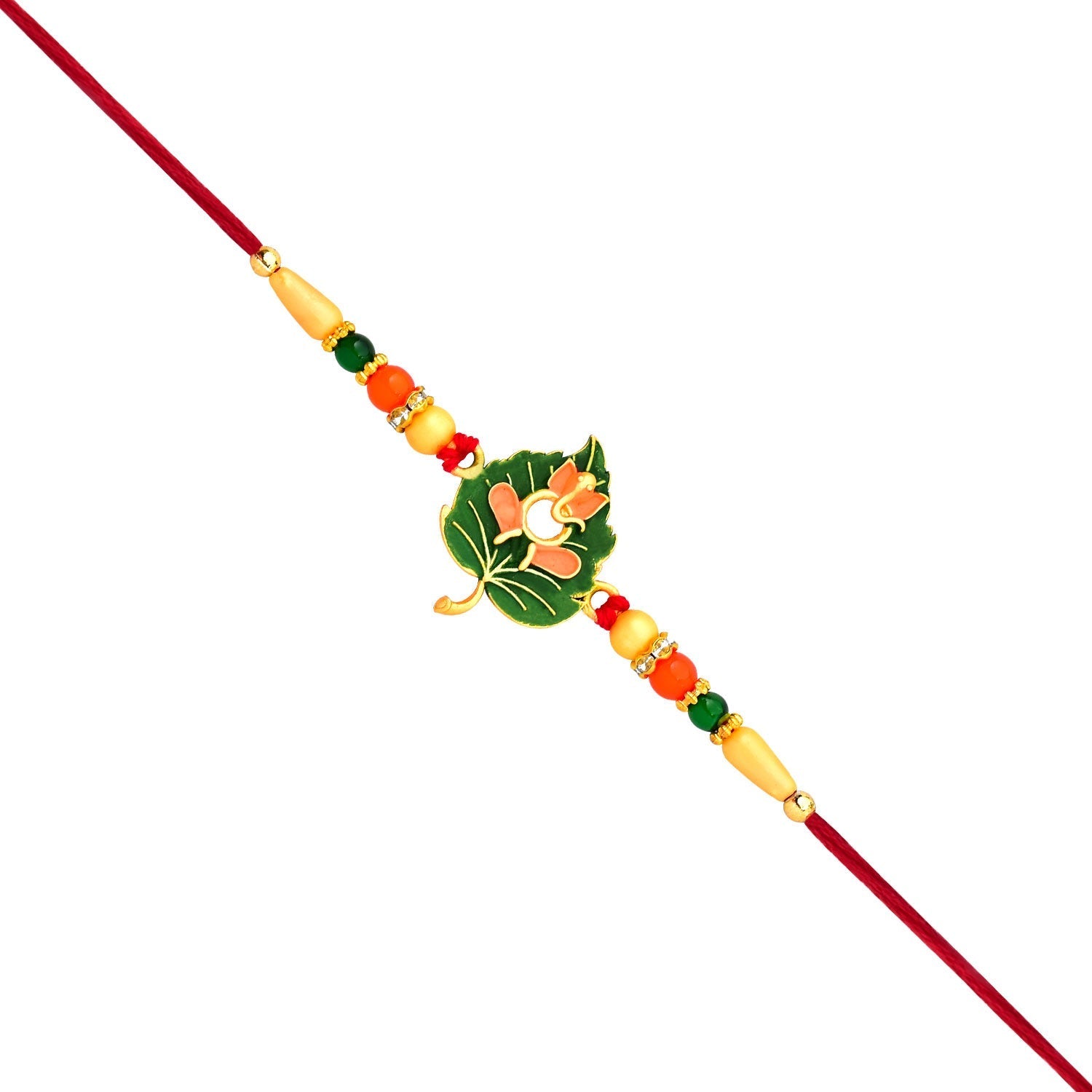 Rakshabandhan Leaf Design ganesh jiRakhi Symbol of Love & Protection (10pcs)