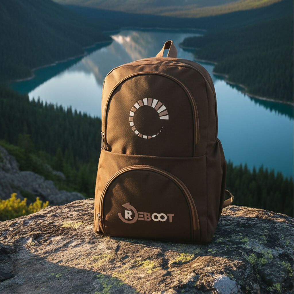 Reboot Multicolor Backpack – Durable Travel Bag with Multiple Compartments, Modern Tech Logo for Work, School & Daily Use