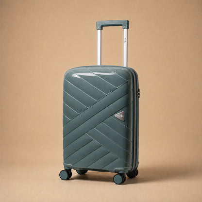 Quartz Grey Hard Shell Trolley Suitcase with 360° Wheels & TSA Lock for Easy Travel