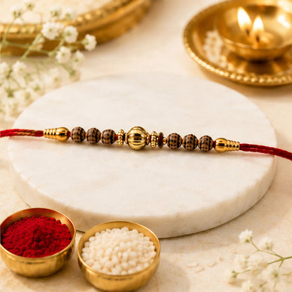 Rudraksha Bead Rakhi with Choco Magic, Pack of 3