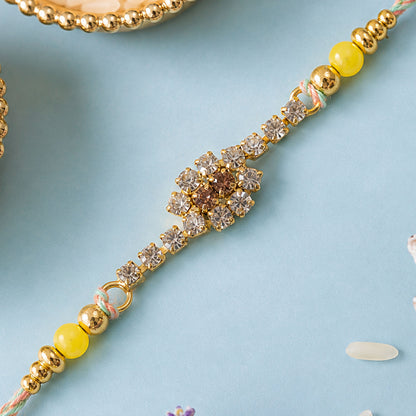 Slim Oval Motif Rakhi with Delicate AD Sparkle (Pack of 6)
