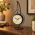 Decorative Hanging Table Clock with Black Metal Stand