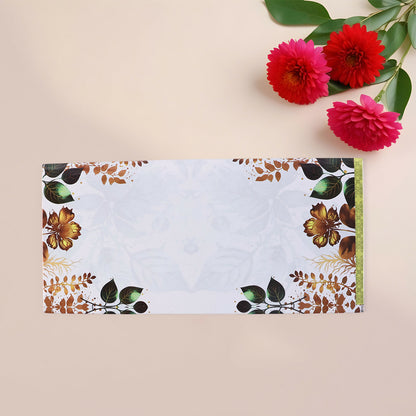 Decorative A4 Size Gift & Money Envelopes with Floral Leaf Pattern – Pack of 10 Pcs