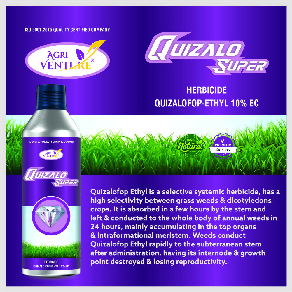 AgriVenture QUIZALO SUPER ( Quizalofop Ethyl 10% EC ) Herbiceds. (1Ltr.)
