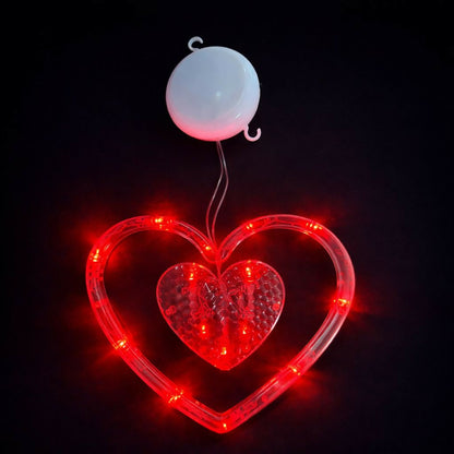 Heart Shape LED hanging light displayed indoors for room decor