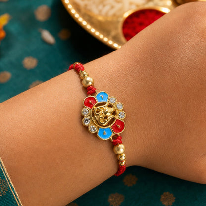 Traditional Trishul Rakhi with Decorative Beads for Brother (10pcs)